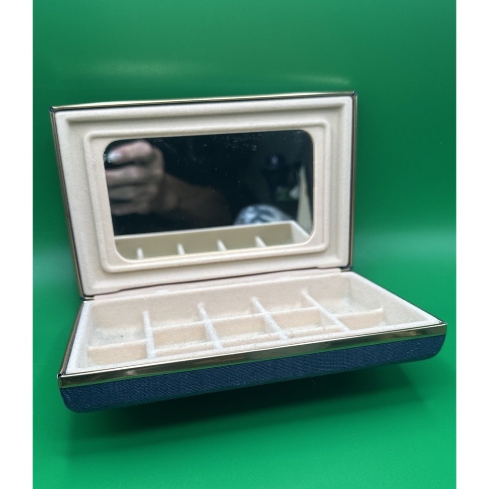 Vintage Blue Satin Jewelry Case  MCM